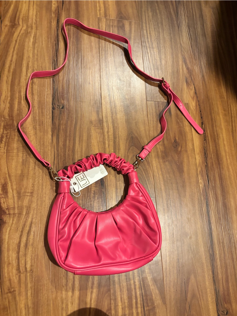 Urban Expressions Pink Ruched Handle Crossbody Bag